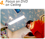Focus on DVD on Ceiling